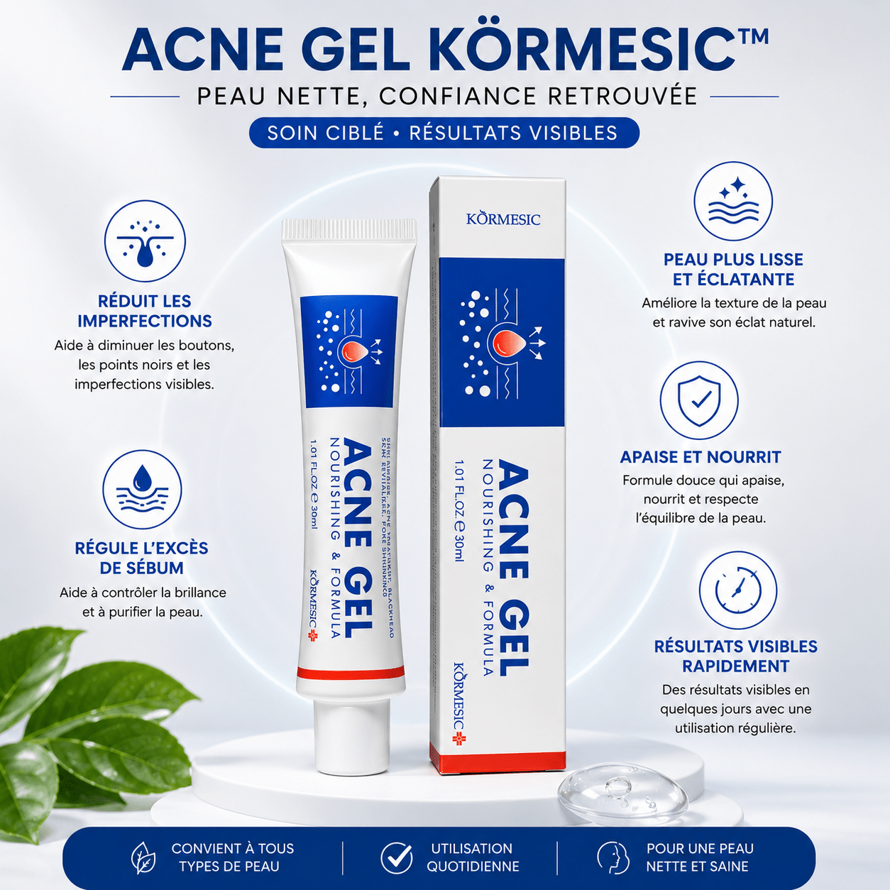Acne Gel KORMESIC™ — Retrouve une peau nette et une confiance totale ✨ - AFRICA STORE