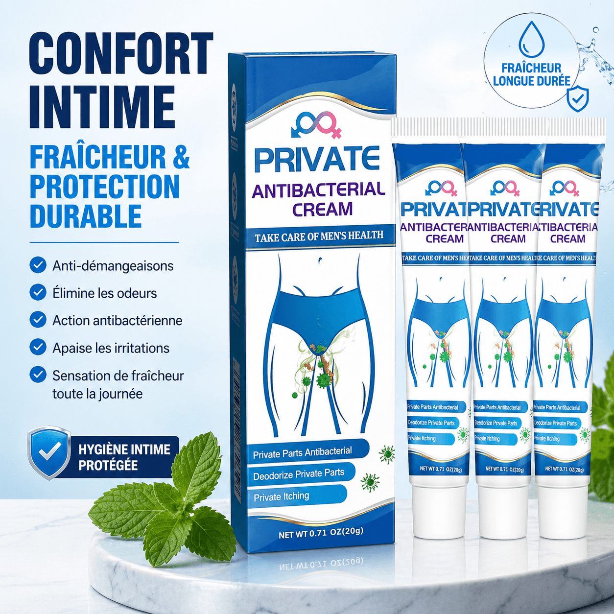 Crème Antibactérienne Intime Homme – Confort Total & Fraîcheur Durable - AFRICA STORE