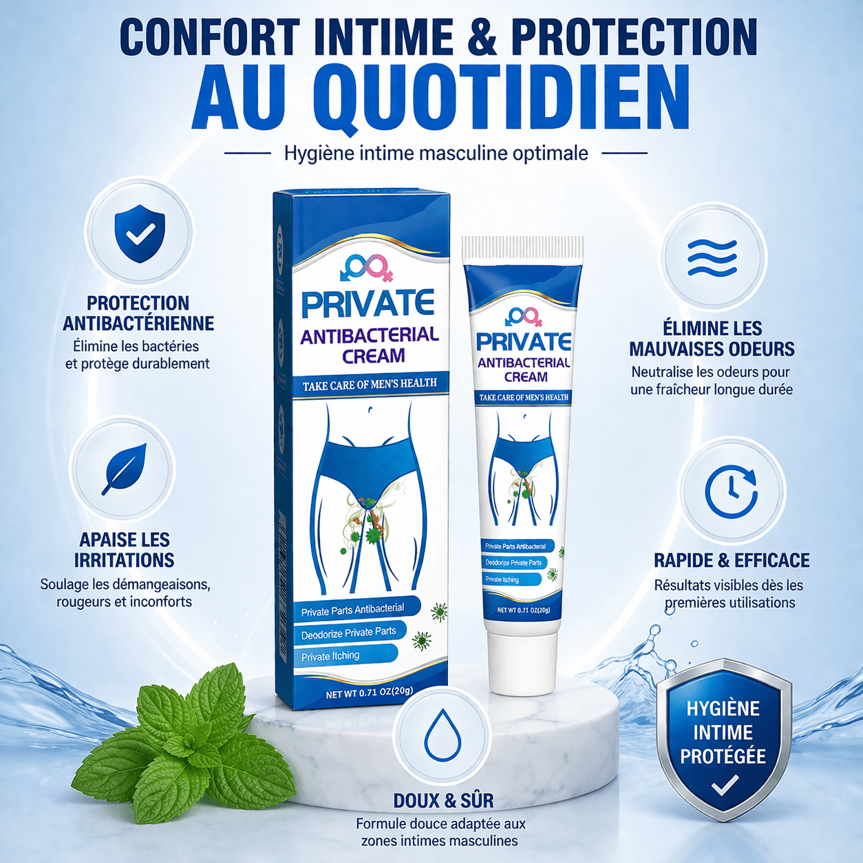 Crème Antibactérienne Intime Homme – Confort Total & Fraîcheur Durable - AFRICA STORE