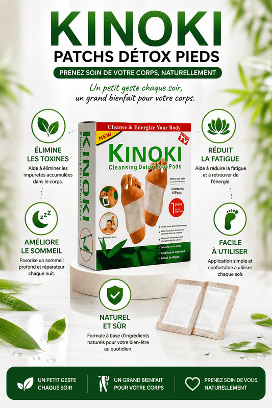 🌿 Kinoki – Patchs pour les pieds Anti toxines - AFRICA STORE
