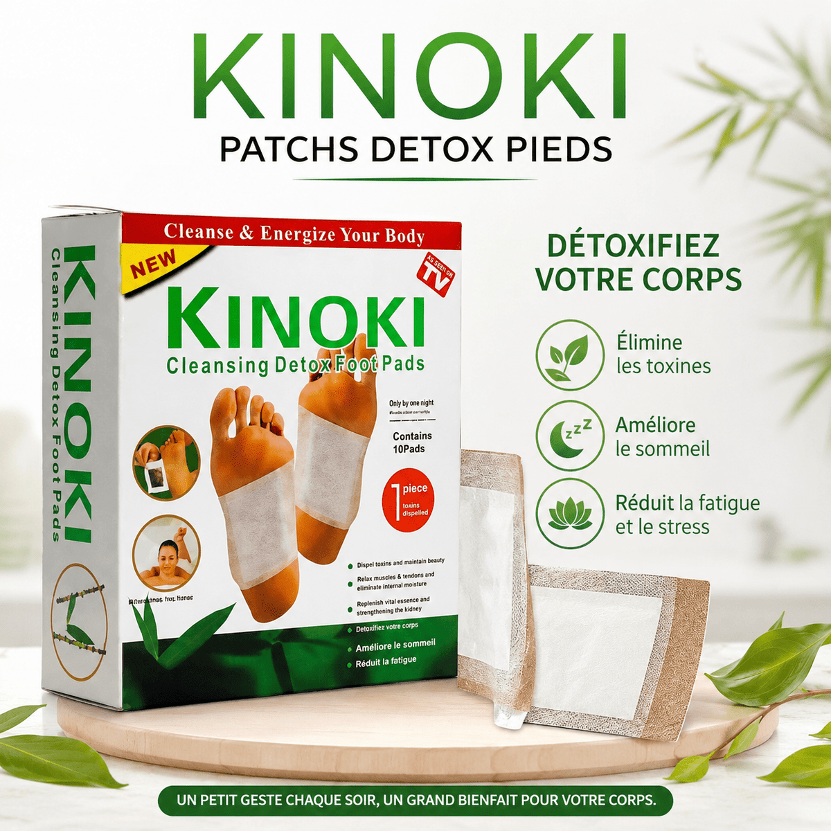 🌿 Kinoki – Patchs pour les pieds Anti toxines - AFRICA STORE